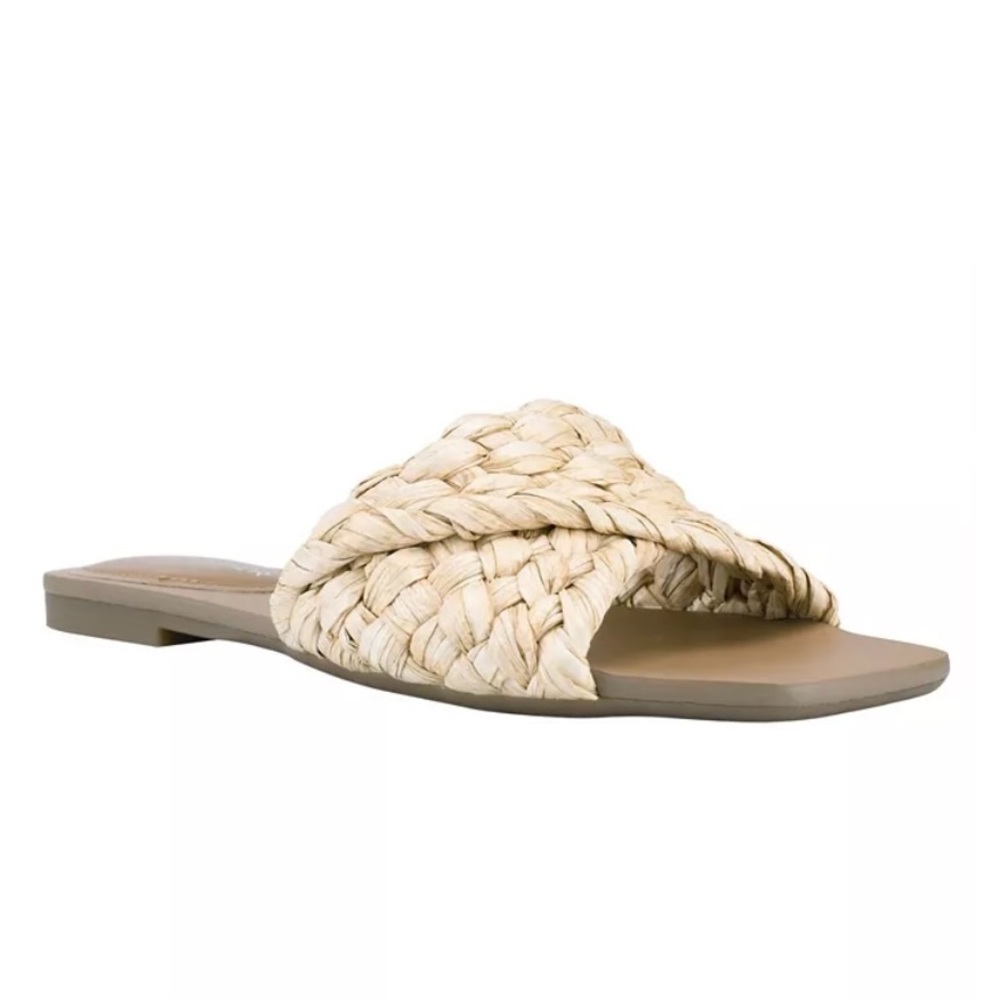 MARC FISHER WOVEN SLIDE SANDAL